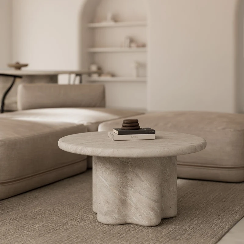 Mesa de centro Luigi Efecto Mármol Travertino
