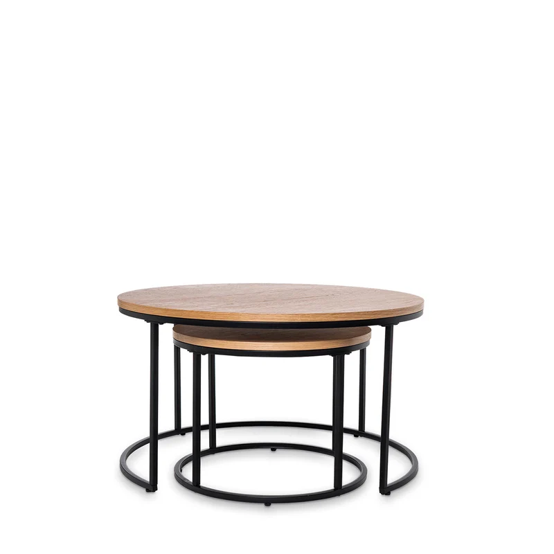 Mesa de centro Adriano Roble/Negro 80 × 80 cm
