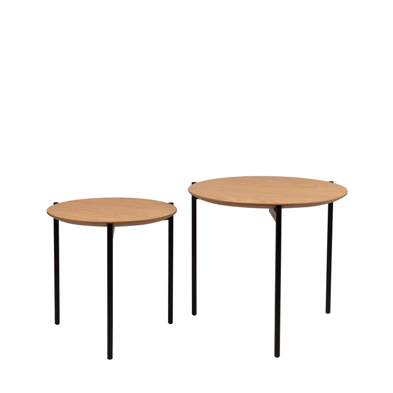 Mesa de centro Norton Roble/Negro 49.5 × 49.5 cm