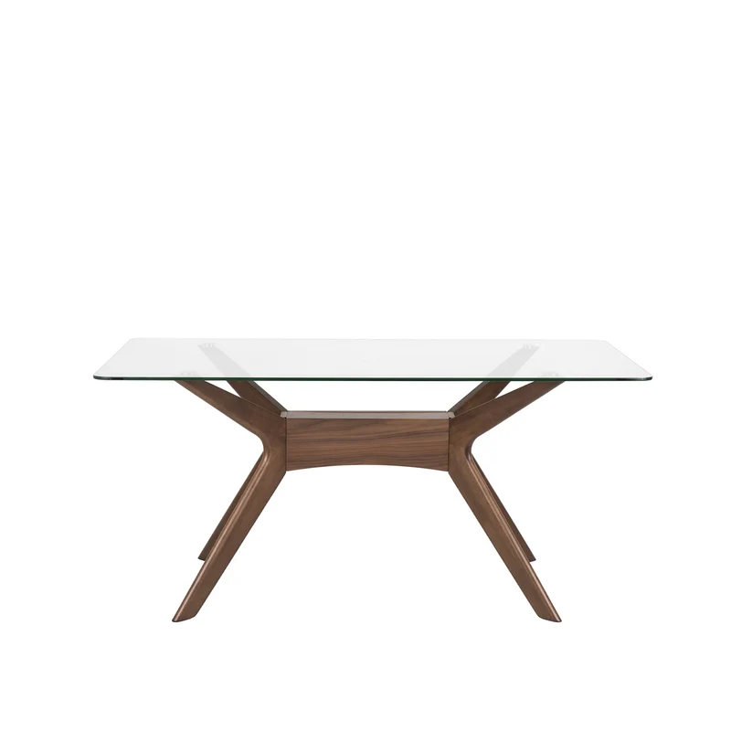 Mesa de comedor Della cristal y nogal 140 cm