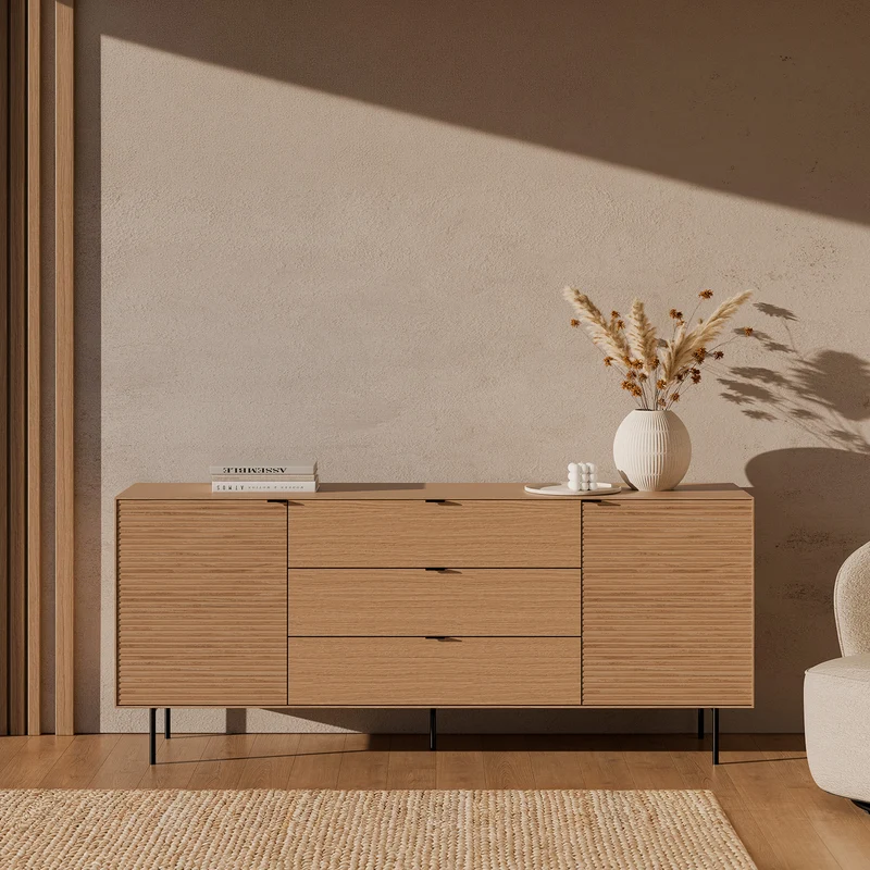 Aparador tulsa Roble 200 con puertas y cajones