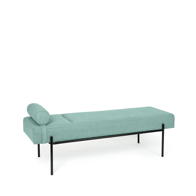 Banqueta Edimburgo menta con patas negras