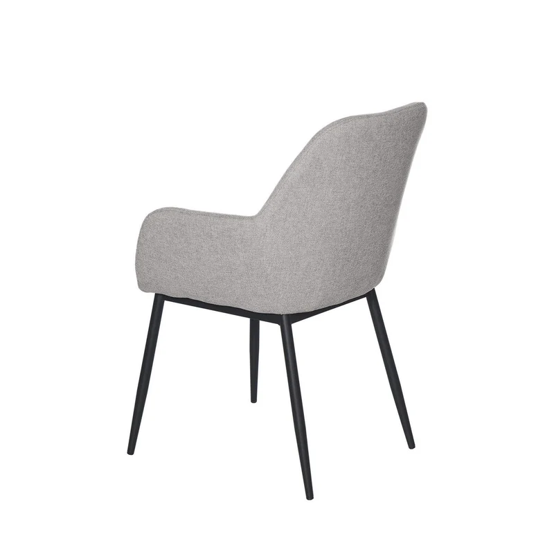 Silla Isabella gris claro con patas negras