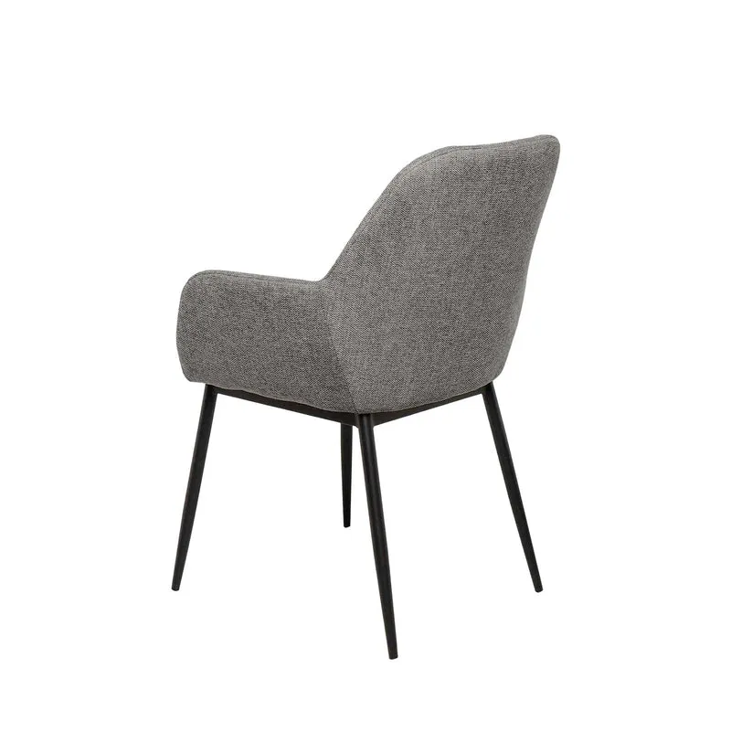 Silla Isabella gris oscuro con patas negras