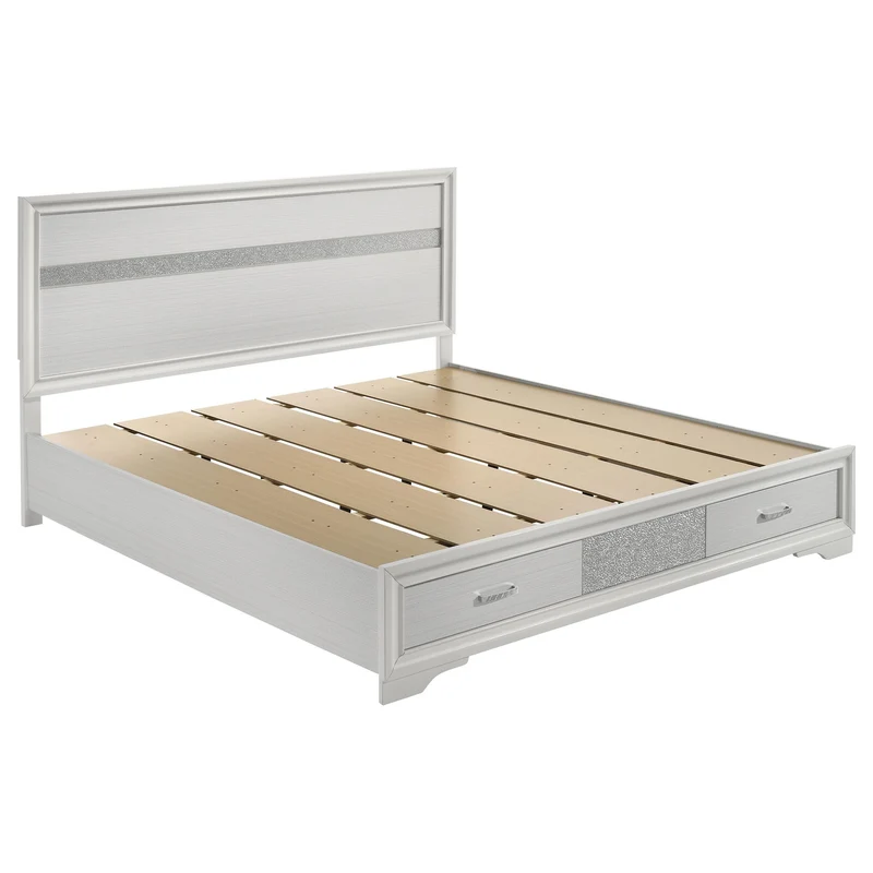 Coaster Furniture Miranda 205111KE 51-inch Wood Eastern King Storage Panel Bed - White
