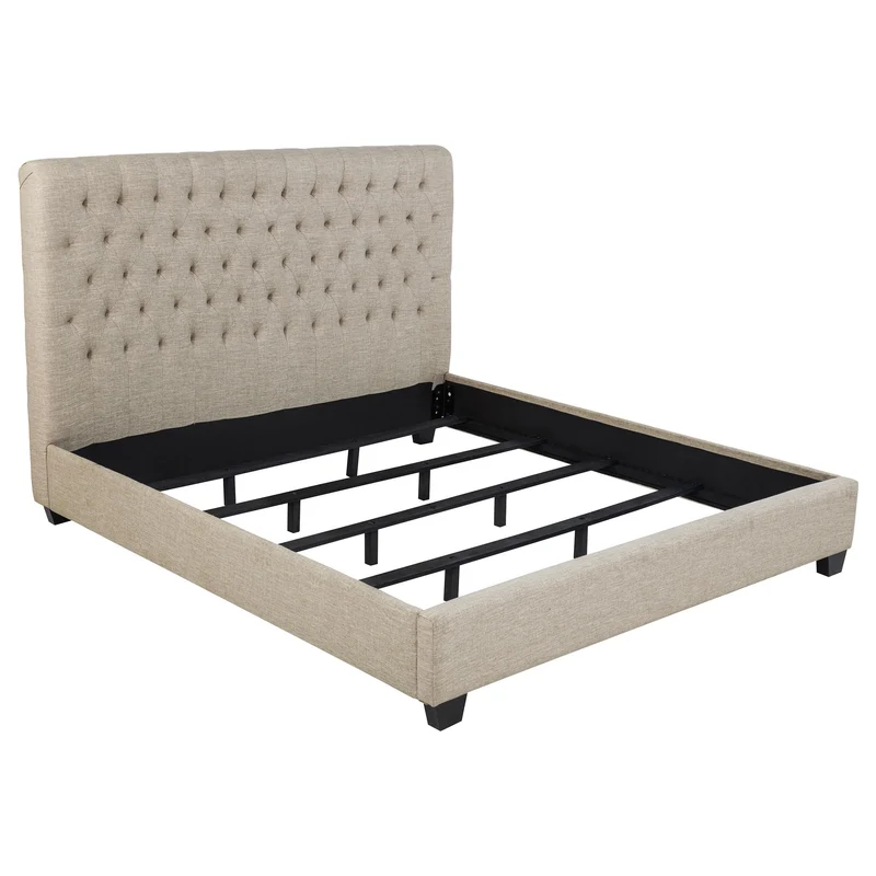 Coaster Furniture Chloe 300007KE Upholstered Eastern King Panel Bed - Oatmeal