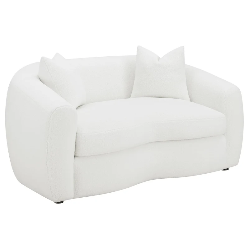 Coaster Furniture Isabella 509872 Faux Sheepskin Upholstered Loveseat - Natural