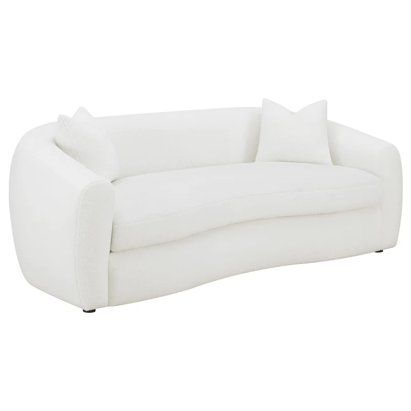 Coaster Furniture Isabella 509871 Faux Sheepskin Upholstered Sofa - Natural