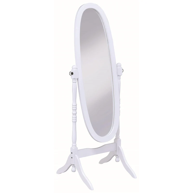 Coaster Furniture Foyet 950802 Wood Adjustable Full Length Cheval Mirror - White