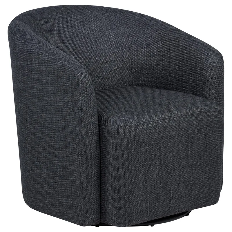 Coaster Furniture Mossbrook 903223 Fabric Upholstered Swivel Accent Chair - Anthracite