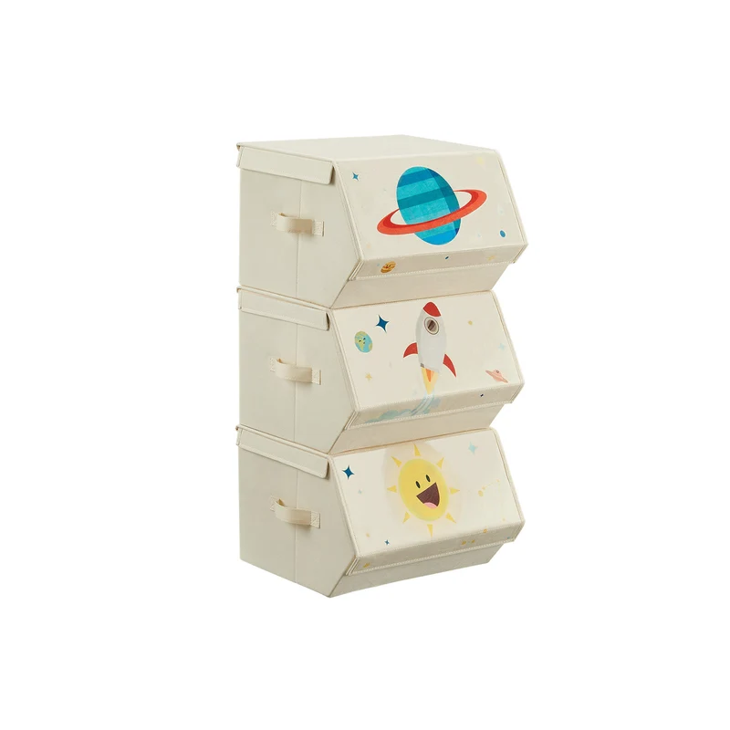 Juego de 3 Cajas de Almacenamiento Apilables y Plegables