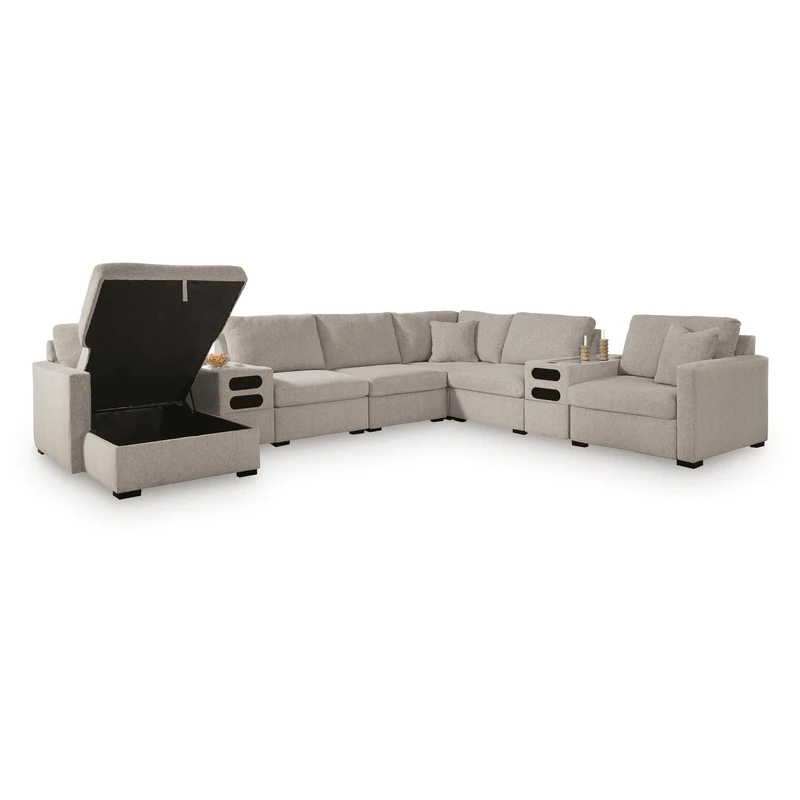 Benchcraft ModMax Luxe Fabric 8 pc Sectional 6860516S/6860527/6860527/6860546/6860546/6860546/6860565/6860577