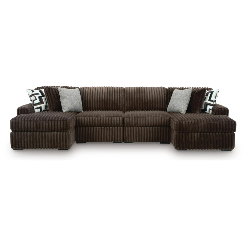 Signature Design by Ashley Midnight-Madness 98104S18 4 pc Double Chaise Sectional
