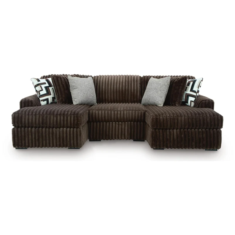 Signature Design by Ashley Midnight-Madness 98104S17 3 pc Double Chaise Sectional