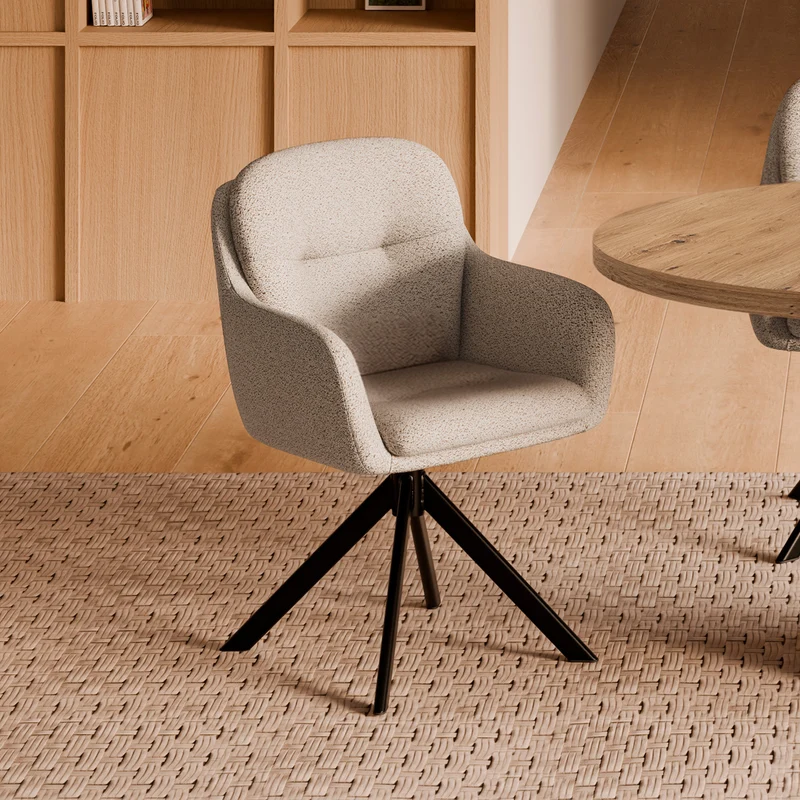 Silla Silvi beige con patas negras