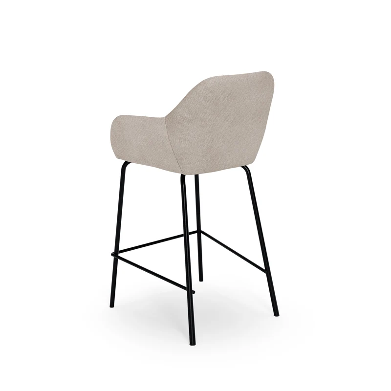 Taburete bajo Jacob beige con patas negras