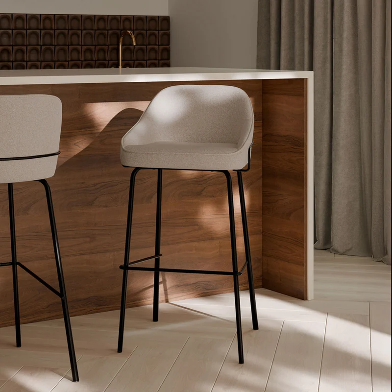Taburete Bajo Louis Beige