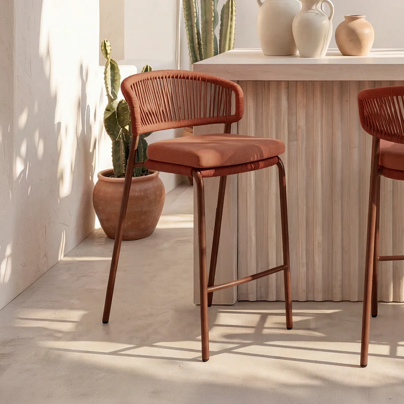Taburete alto Randall terracota