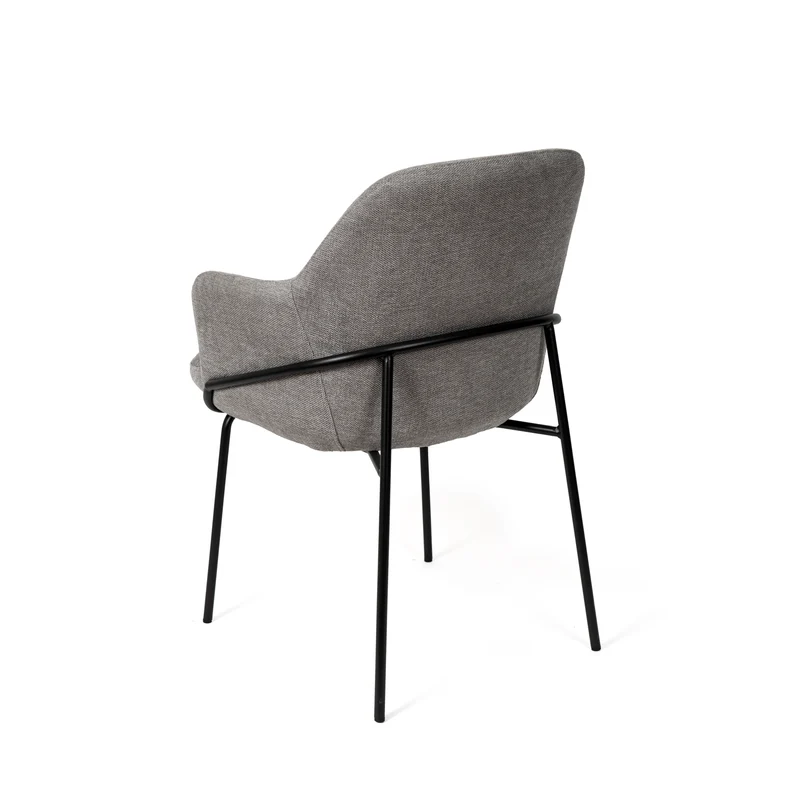 Silla Abigail gris oscuro con patas negras