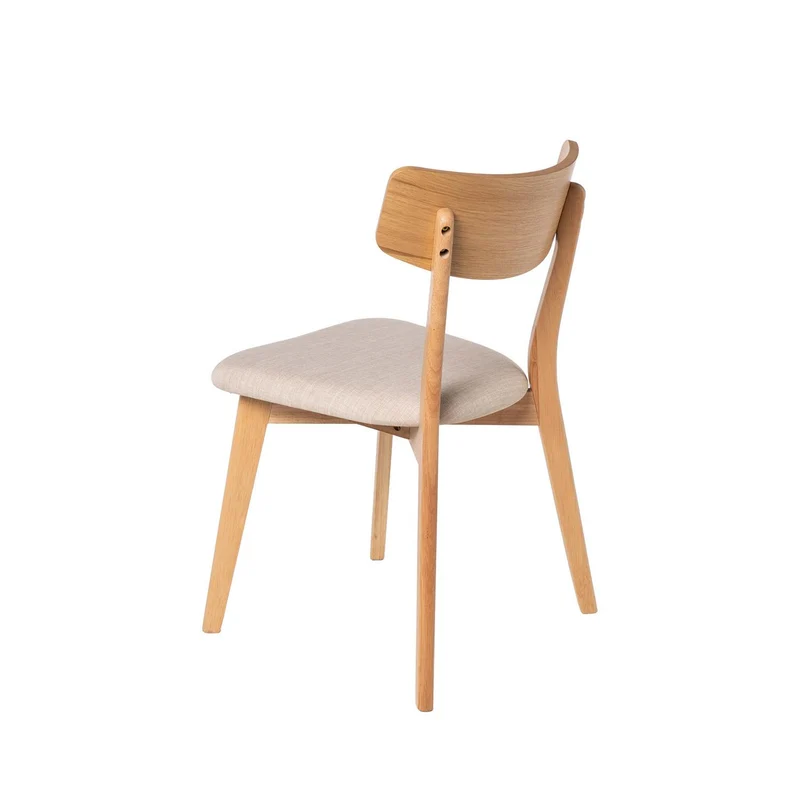 Silla Keira Beige con Patas de madera