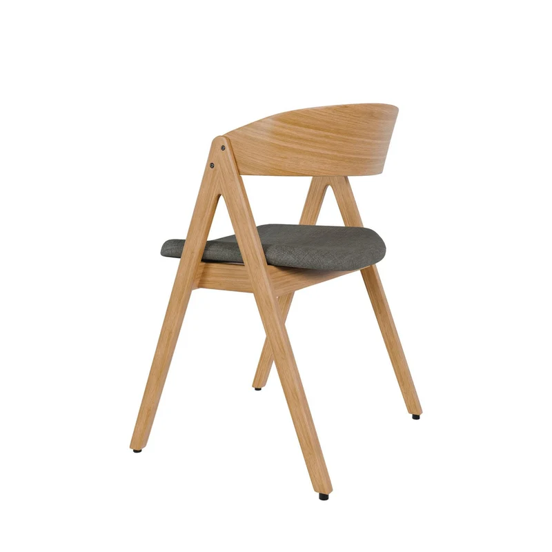 Silla Rina Gris con Patas de madera