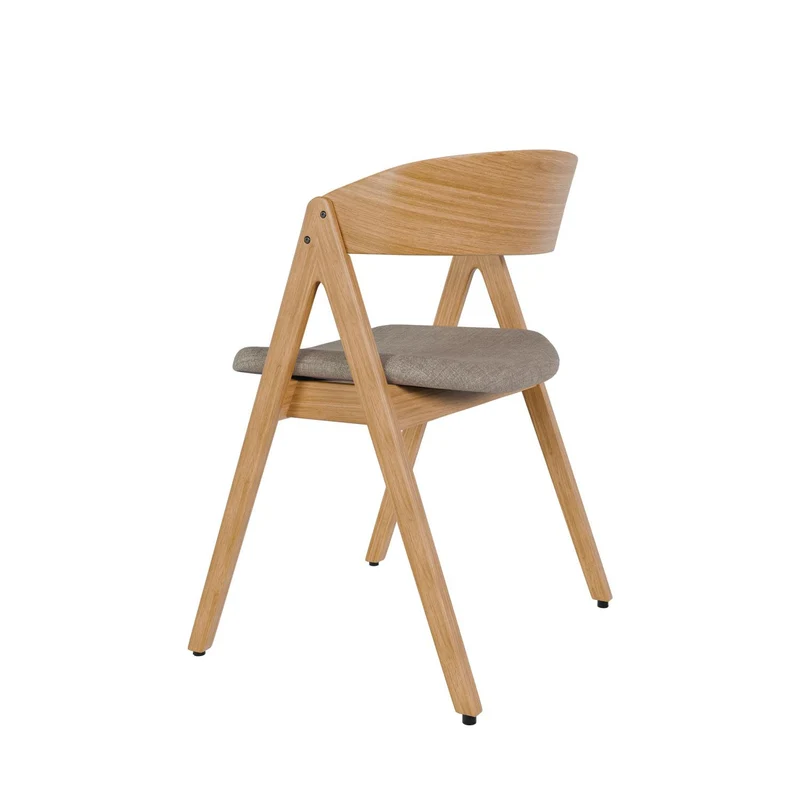Silla Rina Gris claro con Patas de madera