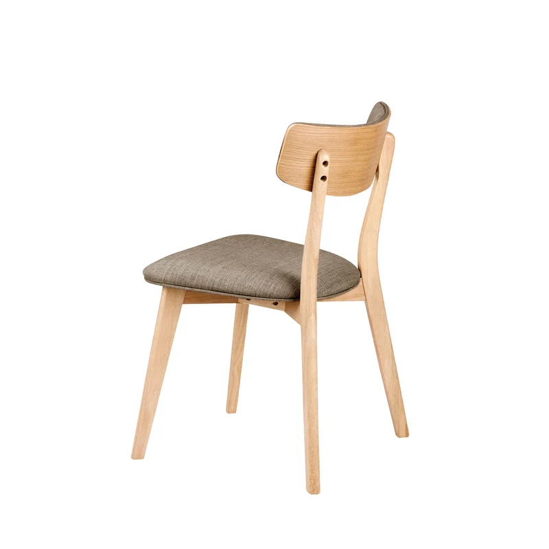 Silla Anais gris claro con patas de roble