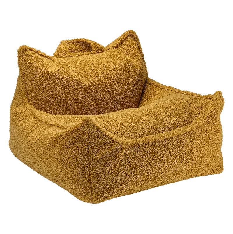 Puf Infantil Silla de Borreguillo Marrón