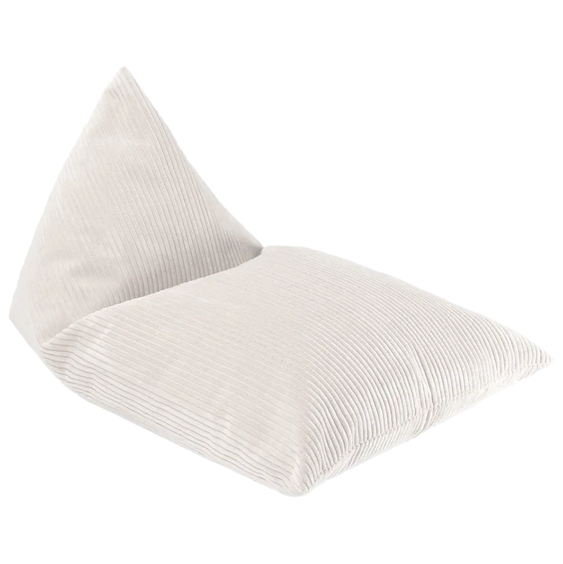 Puf Tumbona de Pana Blanco Crema