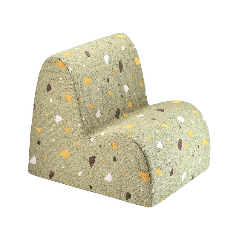 Silla Infantil Nube de Bouclé & Chenilla Terrazo Verde
