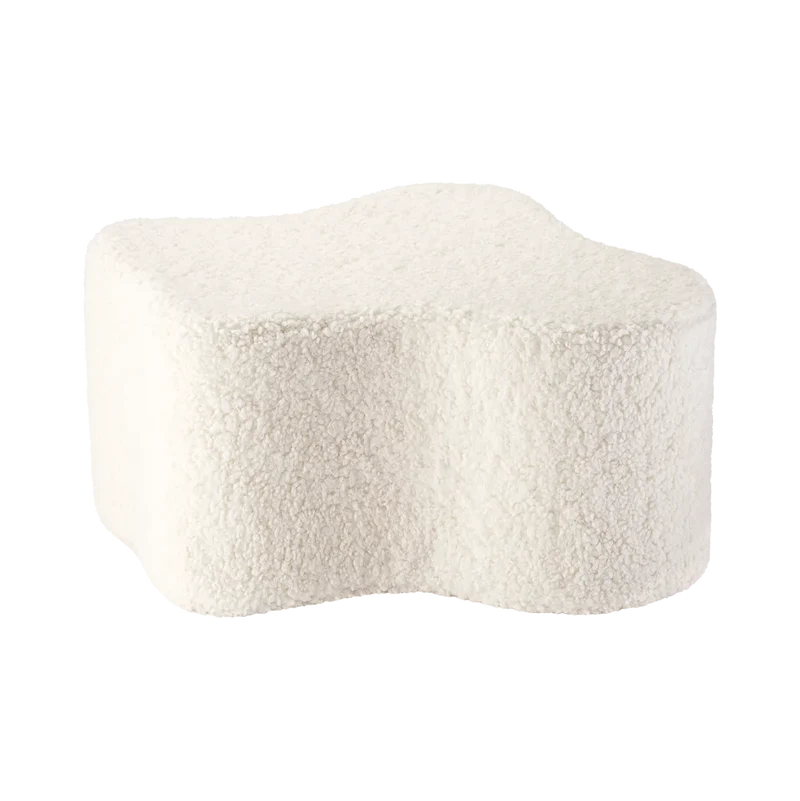 Puf Infantil Nube de Borreguito Blanco Crema