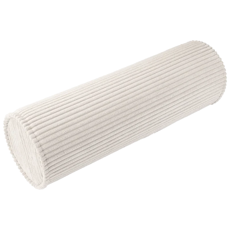 Cojín Cilindro de Pana Blanca Crema