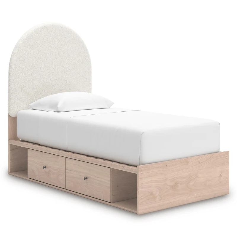 Signature Design by Ashley Arloster PCB1566B4 Twin Upholstered Panel Bed with Storage