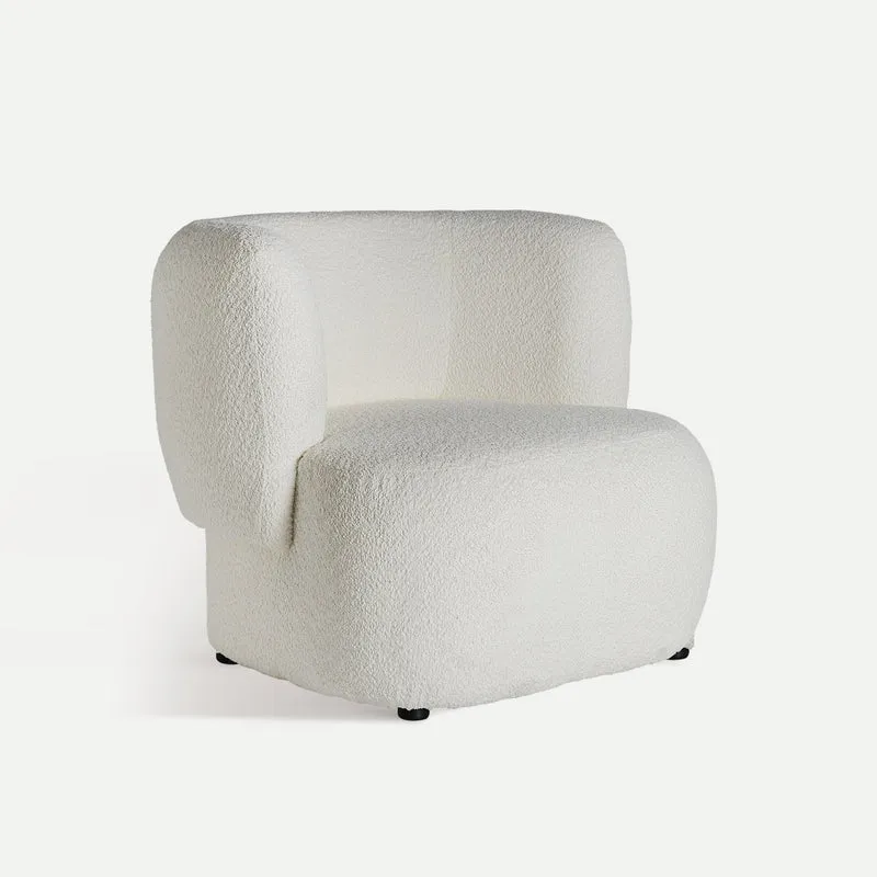 Sillón Tapizado Bats Bouclé Blanco
