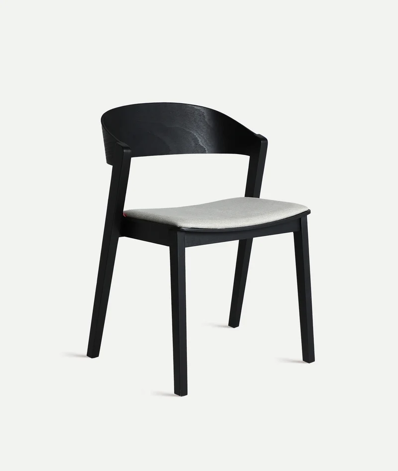 Silla Tapizada Borken Gris & Haya Negra