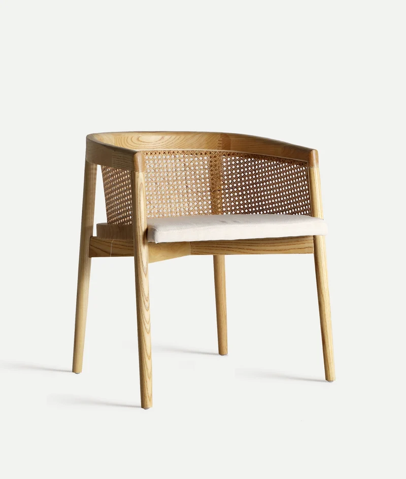 Silla Tapizada Vikan Olmo & Ratán