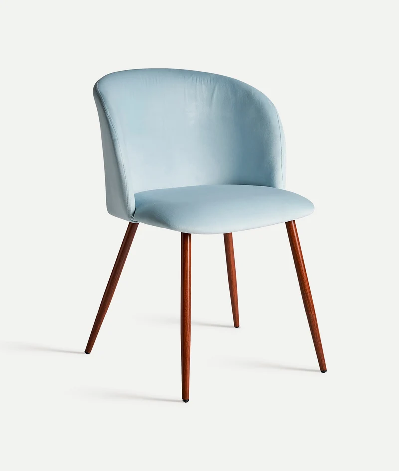 Silla Tapizada Lula Terciopelo Azul