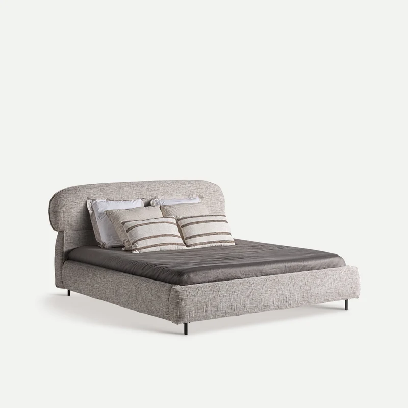 Cama Tapizada Sannes Beige - Colchón 150