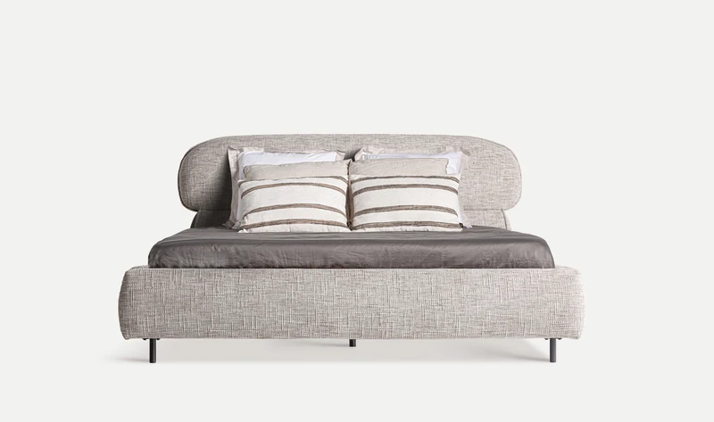 Cama Tapizada Sannes Beige - Colchón 150