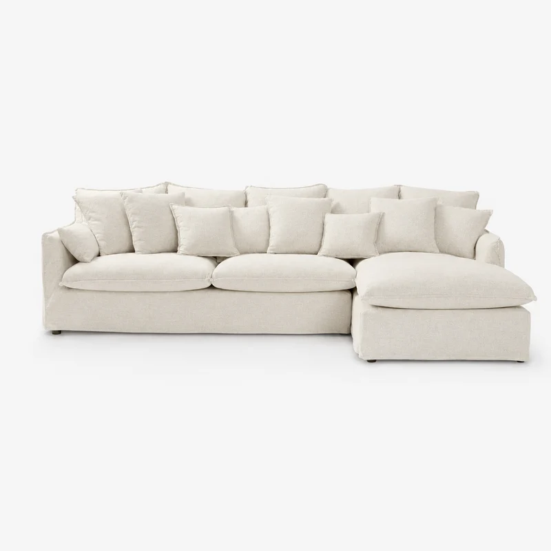 Sofá desenfundable con chaise longue derecha Lasal