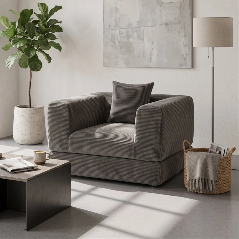 SILLON CAMA EN PANA CON COJIN ENVASADO AL VACIO DURBAN