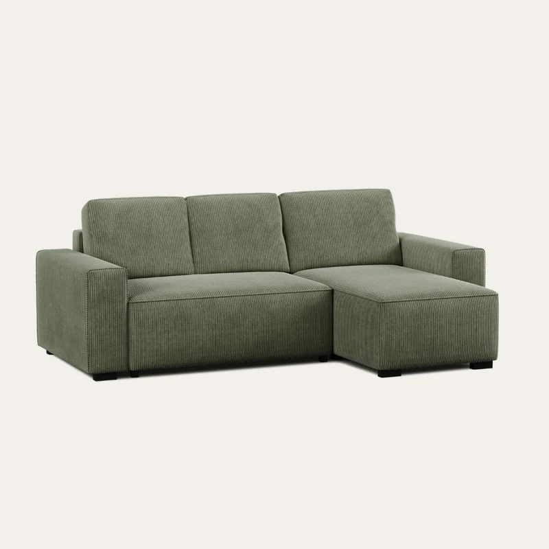 Sofá-Cama 4 Lugares com Chaise Longue Reversível - Jade