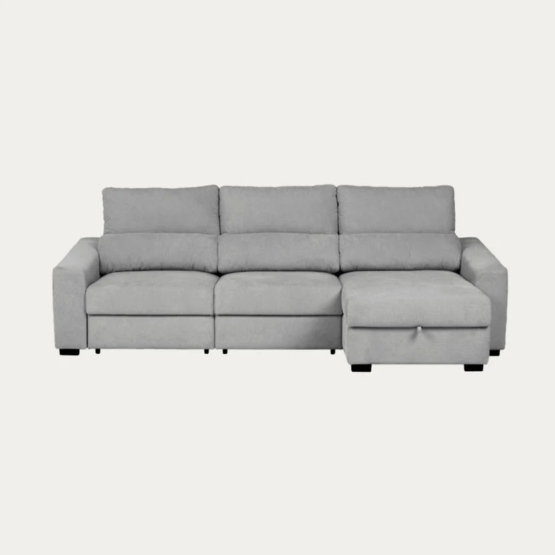 Sofá Cama de 4 Lugares com Chaise Longue Reversível - Luke