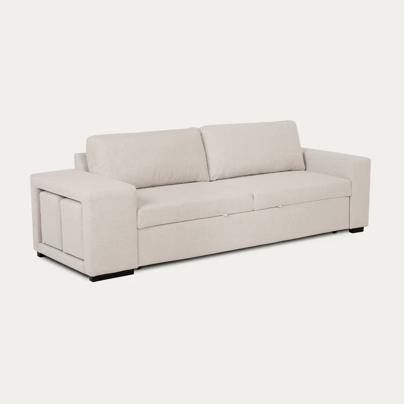 Sofá-Cama 3 Lugares + 2 Puffs - Avery