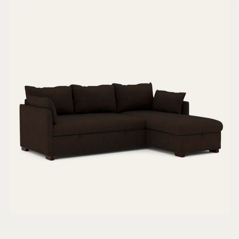 Sofá-cama de 3 lugares com chaise longue e arrumação – Orlando