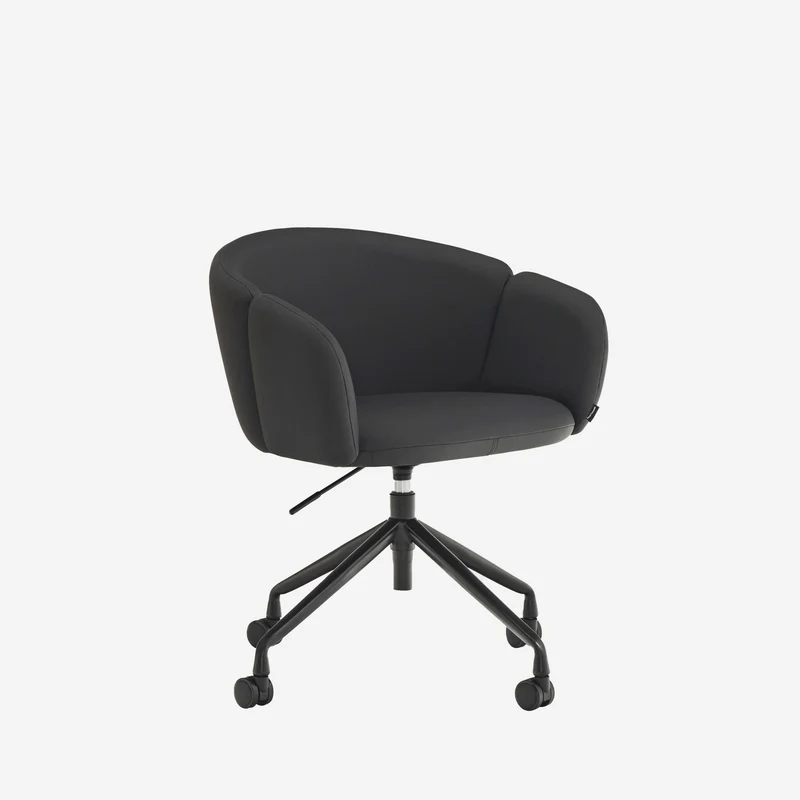 Silla Giratoria 360º ADD Negro Con Reposabrazos y Ruedas