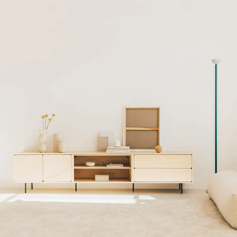 Mueble TV Penxat 240 Natural - 2 cajones 1 balda 2 puertas