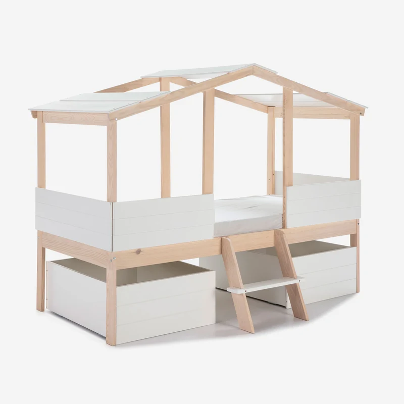 Cama Infantil Casa Noa 216 Blanco & Pino