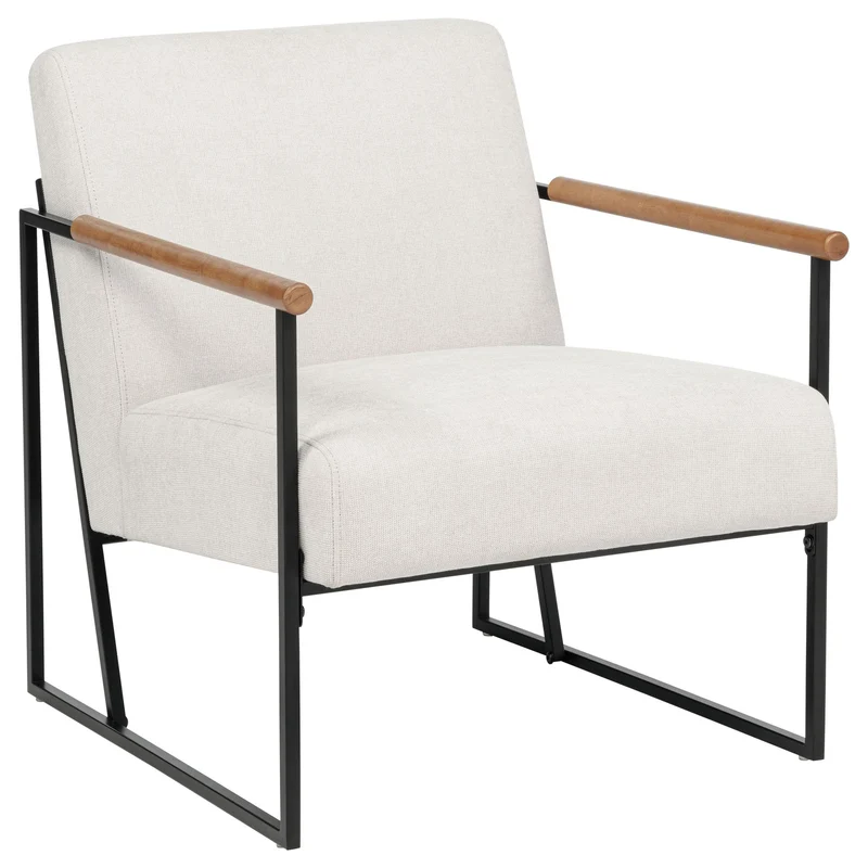Coaster Furniture Monsen 900648 Fabric Upholstered Metal Frame Accent Chair - Ivory