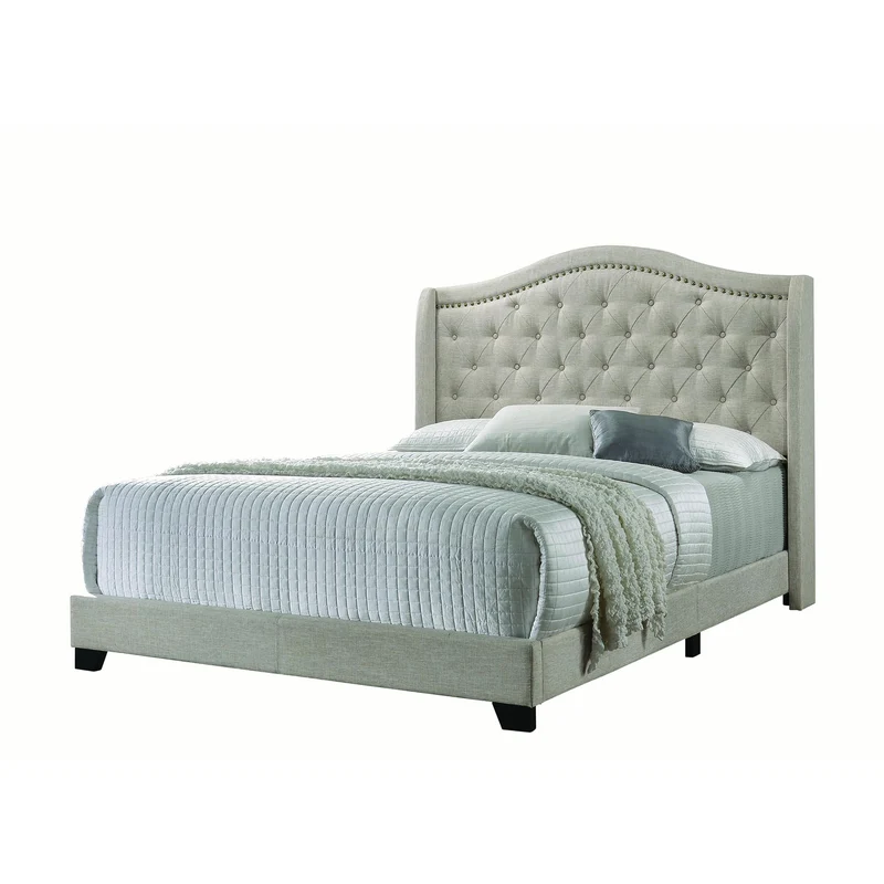Coaster Furniture Sonoma 310073F Upholstered Full Wingback Bed - Beige
